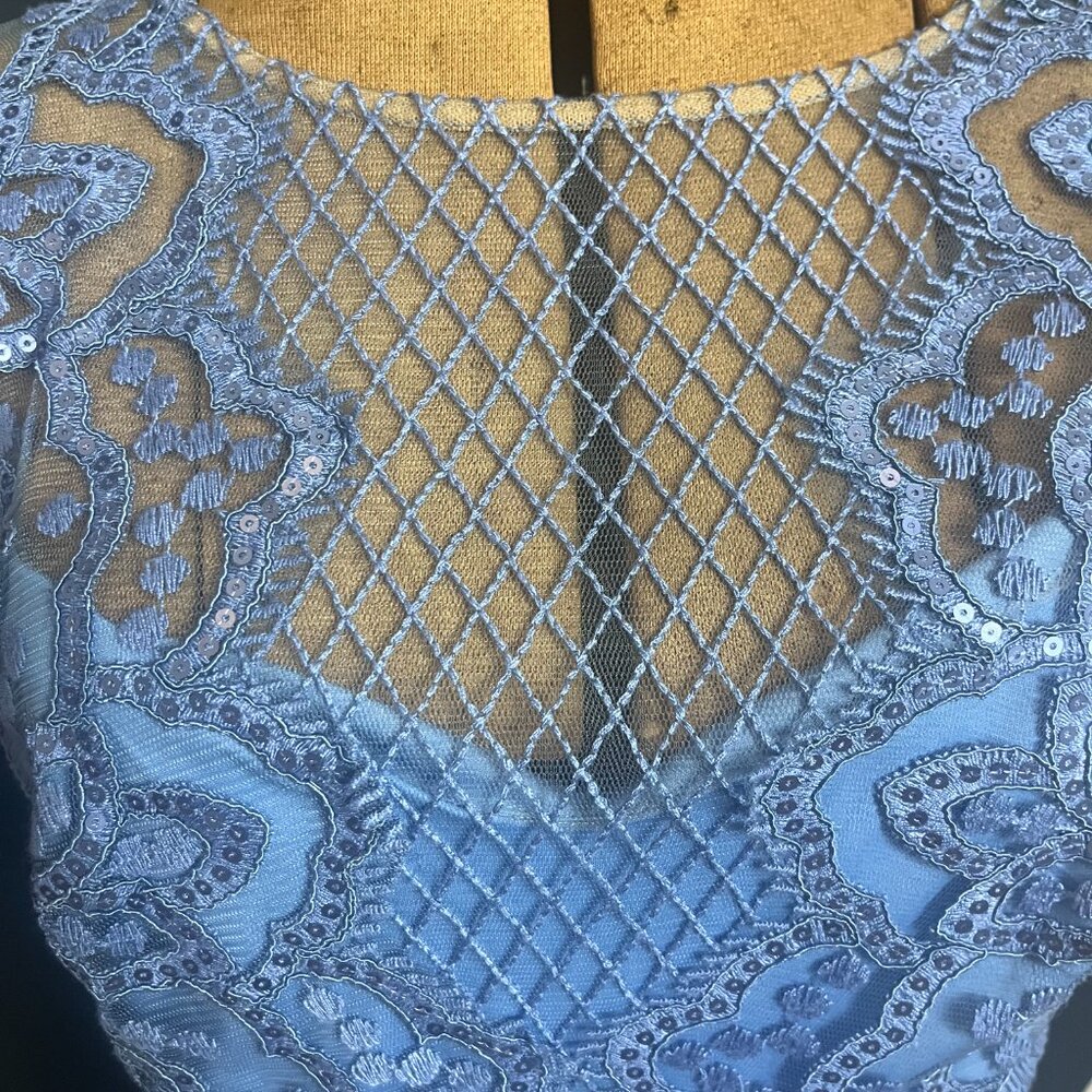 Tadashi Shoji Light Blue Lace Sequin Dress - Picture 6 of 9